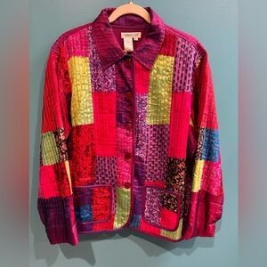 Iridescent Quilted Coldwater Creek Purple Silk Jacket Cottagecore Granny